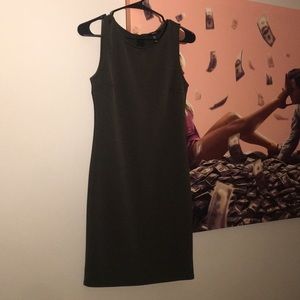 Dark Green Striped Dress